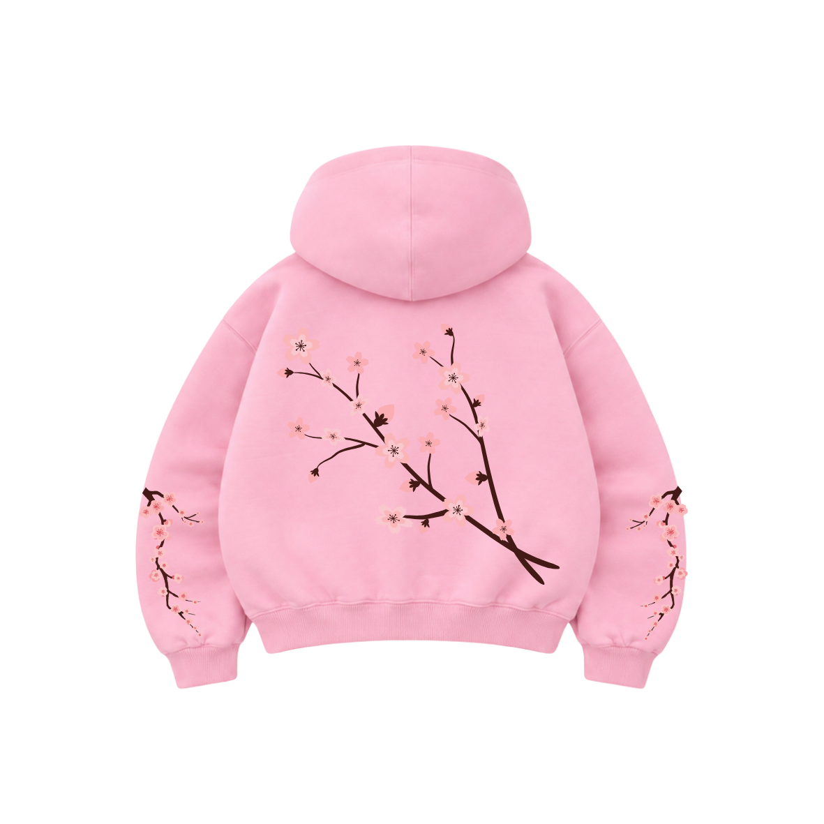 Garden branch - Hoodie Zip Manga Globo pink