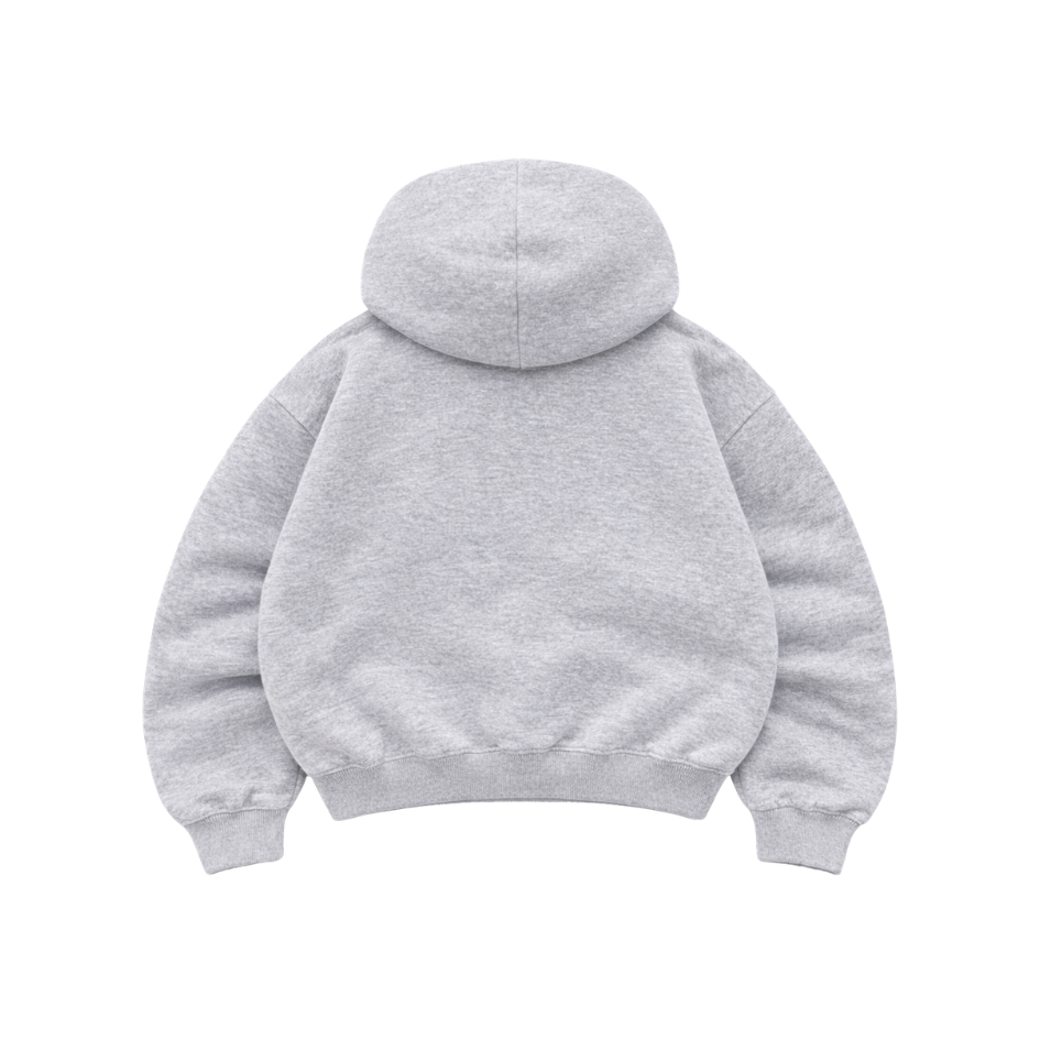 Basic Gris - Hoodie Zip Mangas Globos