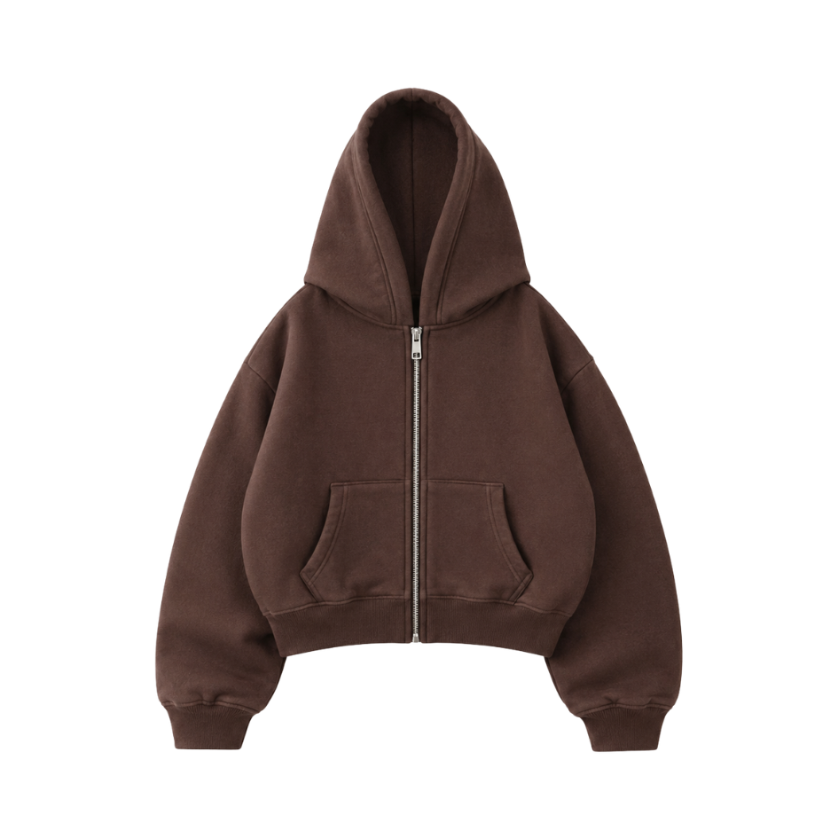 Effect Butterfly Angel - Hoodie Zip Mangas Globos Coffee