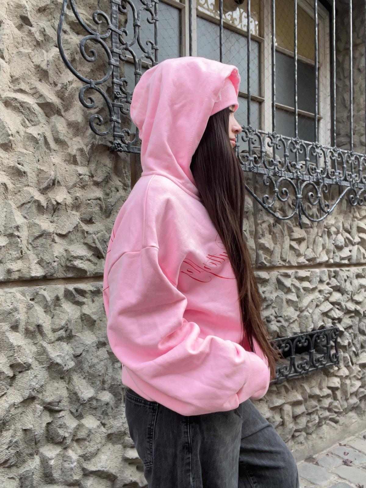 Cherry - Hoodie Zip Manga Globo Pink