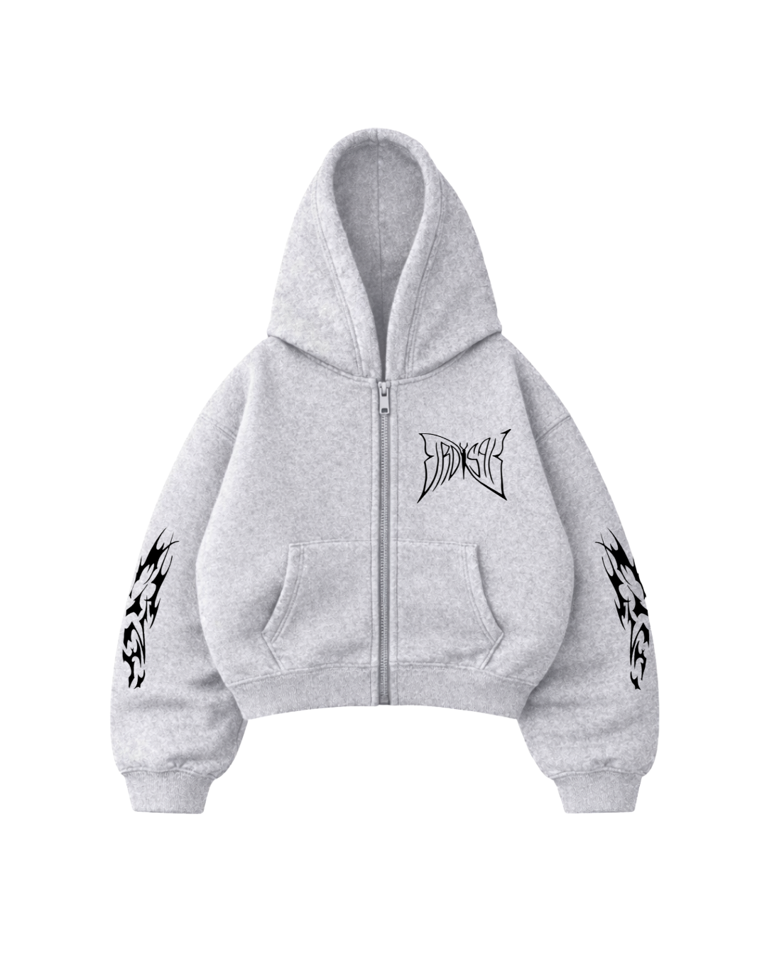 Butterfly Emblem - Hoodie Zip Mangas Globo grey