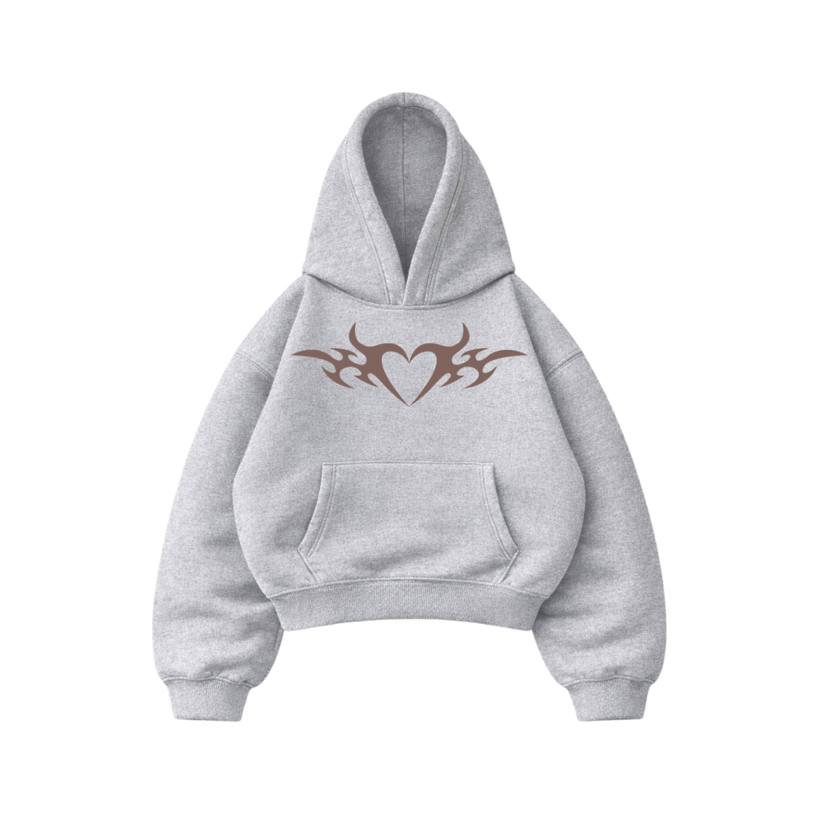 With love - Hoodie Mangas Globo grey puff