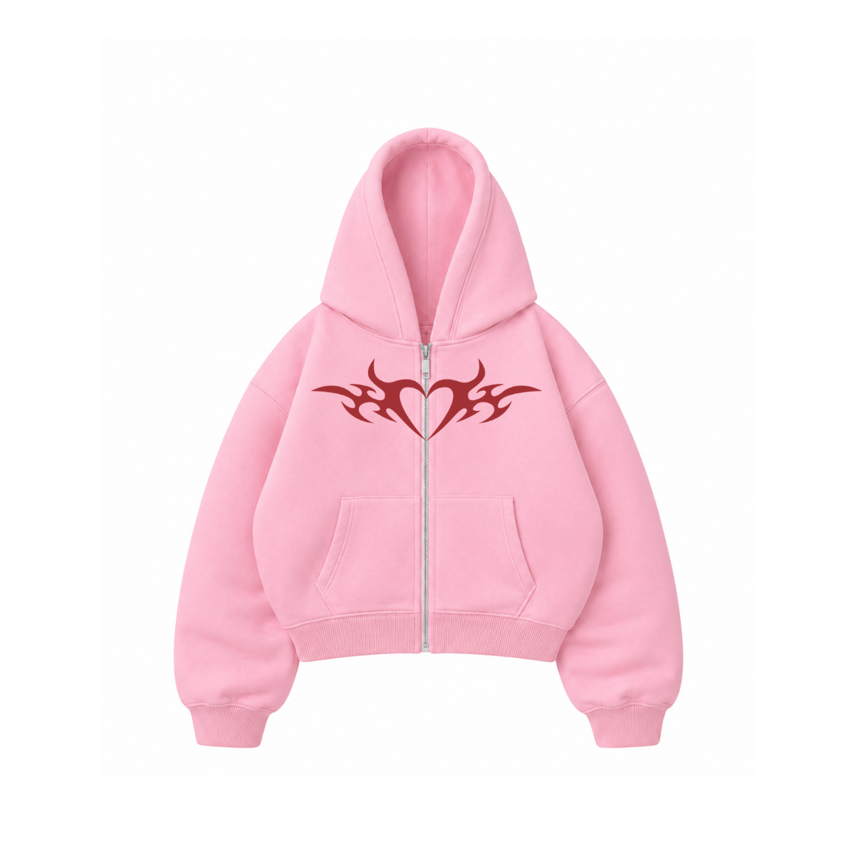 With love - Hoodie Zip Mangas Globos pink puff