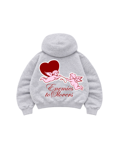Enemies To Lovers - Hoodie Mangas Globo Grey