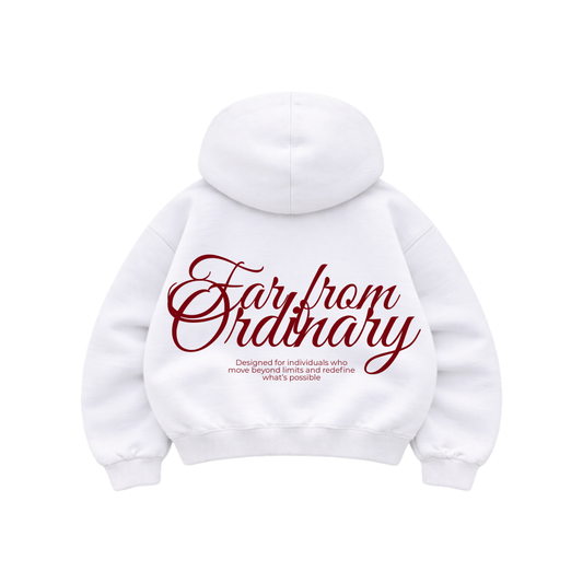 Far From Ordinary - Hoodie Mangas Globo White