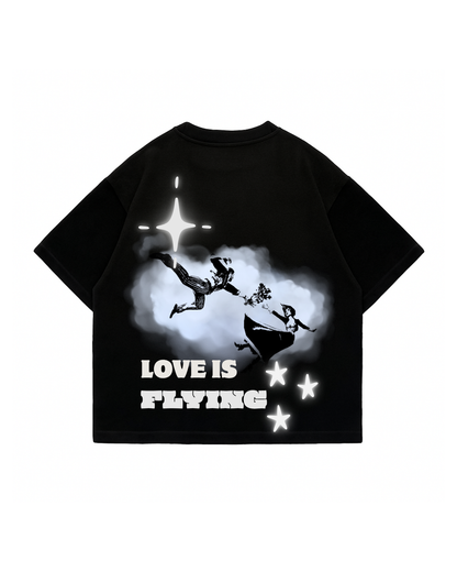 Love Is Flying -  Premium Boxy T-Shirt Black
