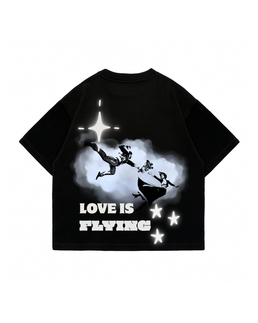 Love Is Flying -  Premium Boxy T-Shirt Black