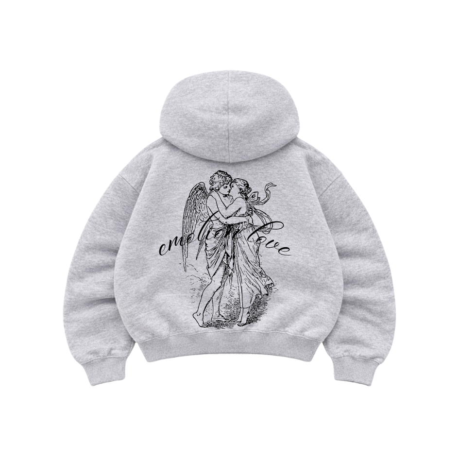 Emotion Love - Hoodie Zip Mangas Globos Gris