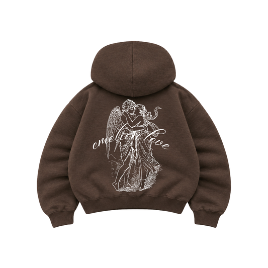 Emotion Love - Hoodie Zip Mangas Globos Coffee