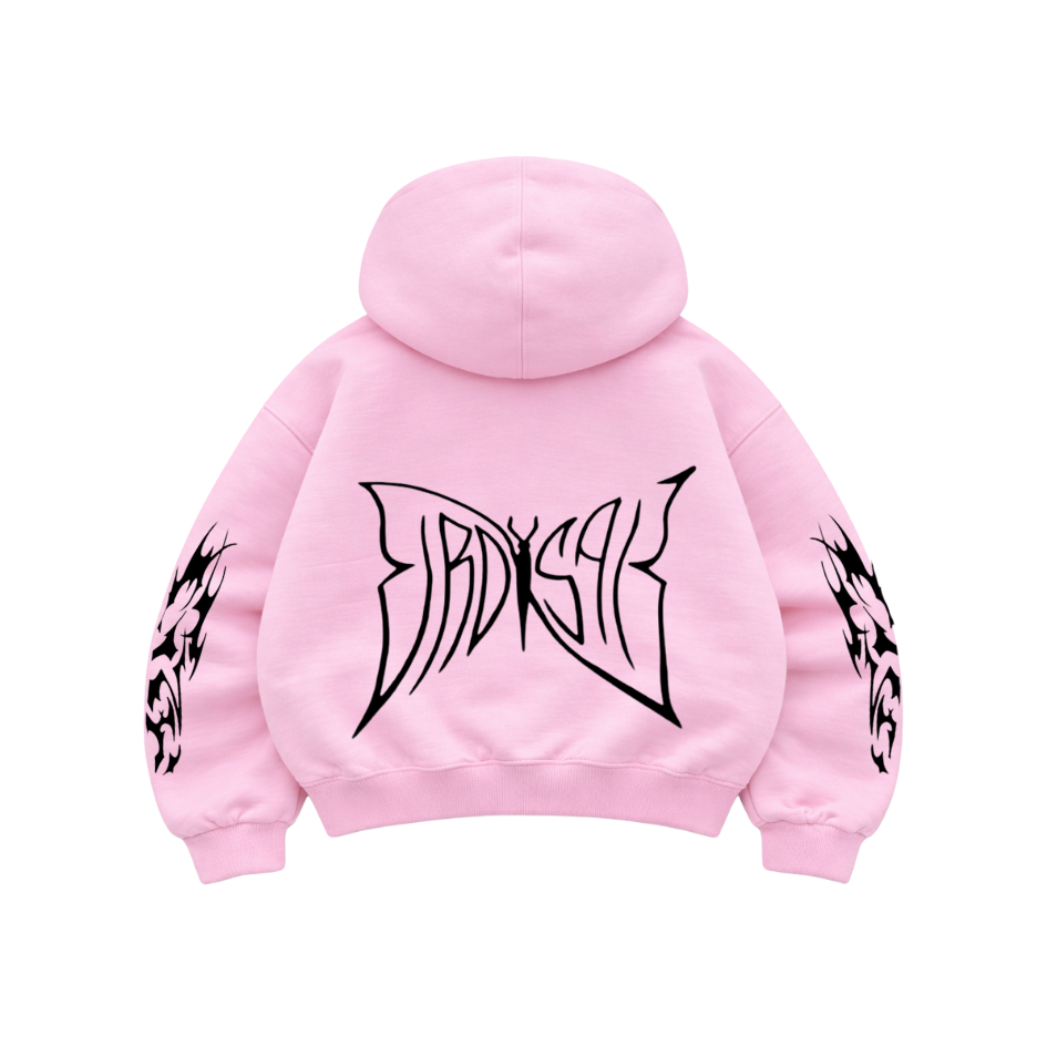 Butterfly Emblem - Hoodie Mangas Globo Pink