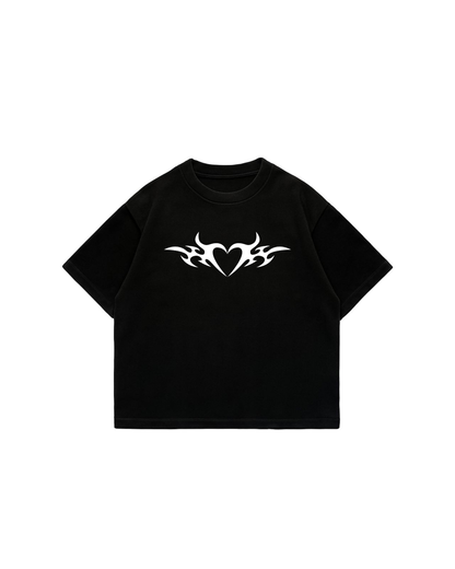 With Love - Premium Boxy T-Shirt Black Puff