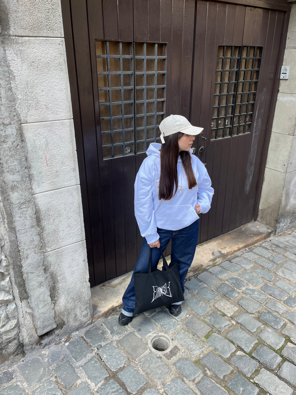 Basic White - Hoodie Mangas Globo