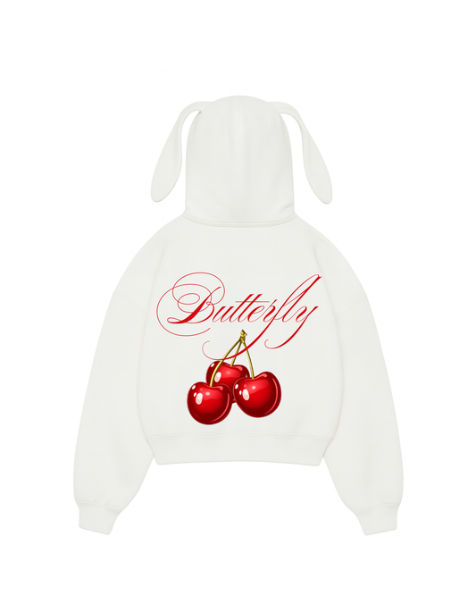 Cherry - Hoodie Bunny white