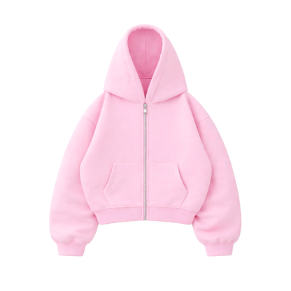 Cherry - Hoodie Zip Manga Globo Pink