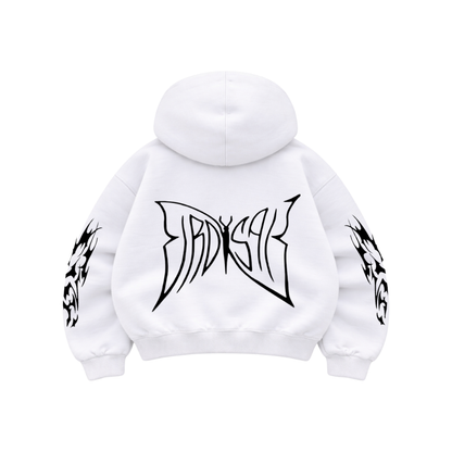 Butterfly Emblem - Hoodie Mangas Globo White