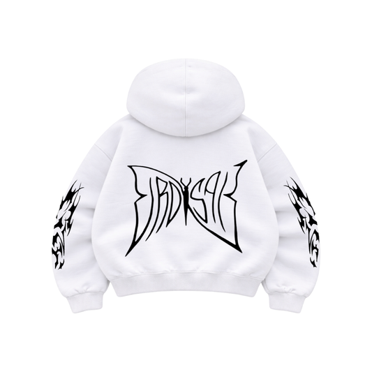 Butterfly Emblem - Hoodie Mangas Globo White