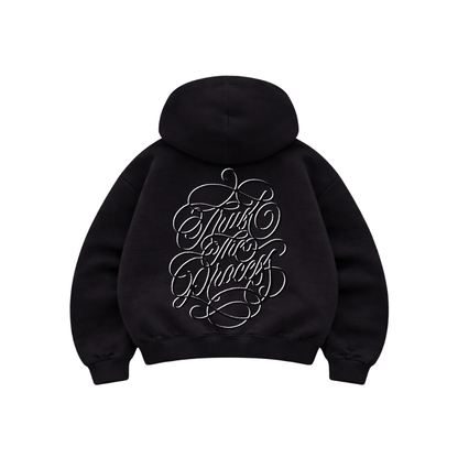 Trust The Process - Hoodie Zip Mangas Globos Black