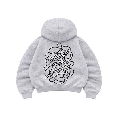 Trust The Process - Hoodie Zip Mangas Globos Gris