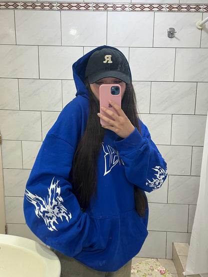 Butterfly Emblem - Hoodie Mangas Globo Blue