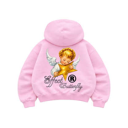 Effect Butterfly Angel - Hoodie Zip Mangas Globos Pink
