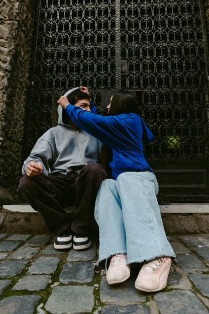 Basic Blue - Hoodie Mangas Globo
