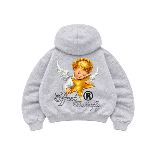 Effect Butterfly Angel - Hoodie Zip Mangas Globos Gris