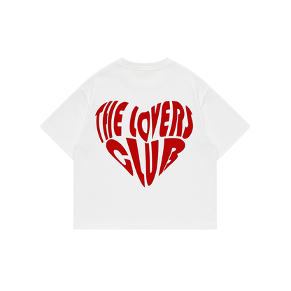 The lovers club - Premium Boxi T-Shirt white puff