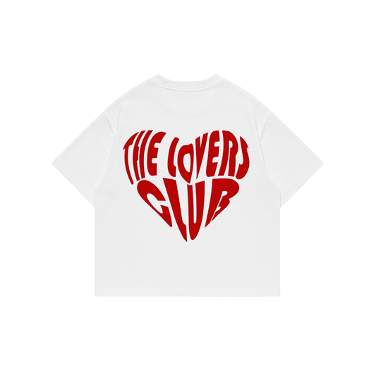 The lovers club - Premium Boxi T-Shirt white puff