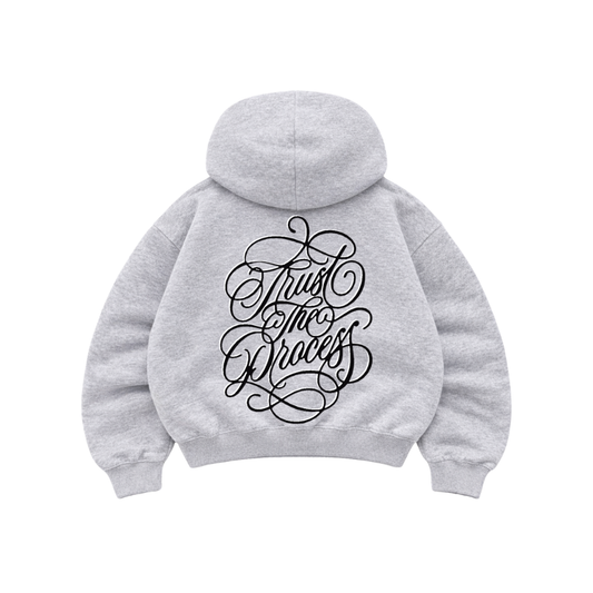 Trust The Process - Hoodie Mangas Globo Gris