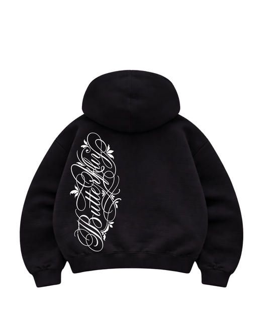 Butterfly  - Hoodie Mangas Globo Black Puff