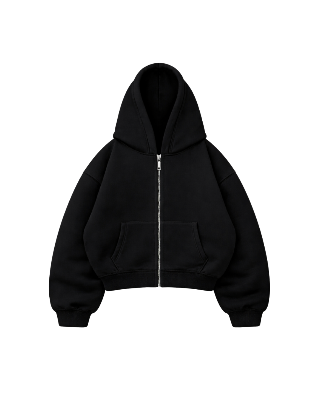 Trust The Process - Hoodie Zip Mangas Globos Black