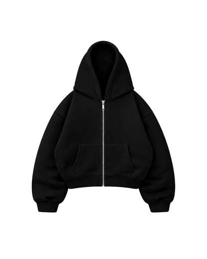 Trust The Process - Hoodie Zip Mangas Globos Black
