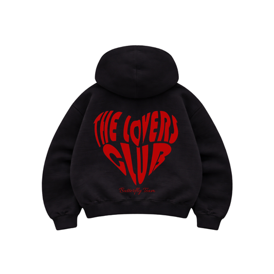 The Lovers Club - Hoodie Zip Mangas Globos Black