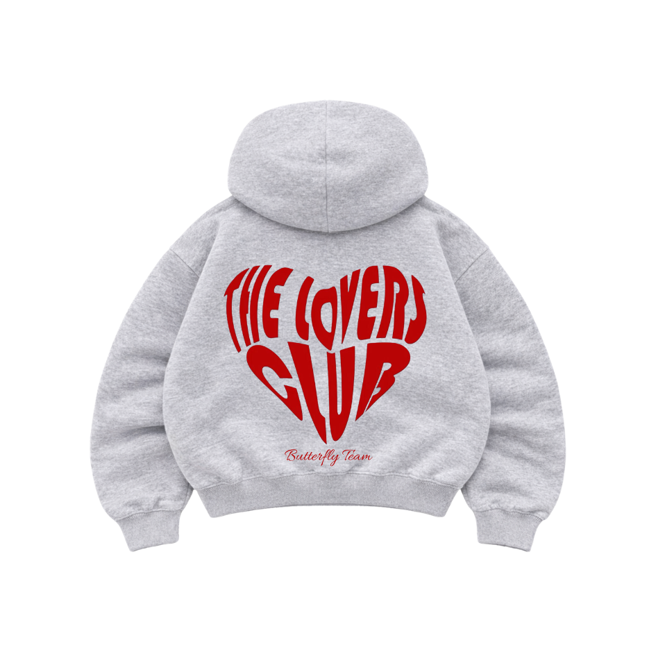 The Lovers Club - Hoodie Zip Mangas Globos Gris