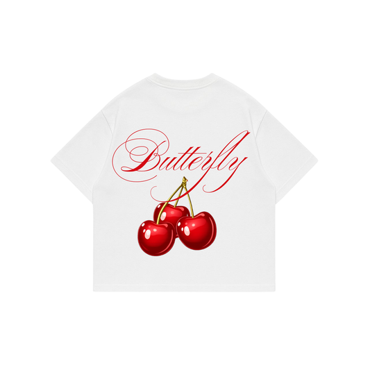 Cherry -  Premium Boxy T-Shirt white