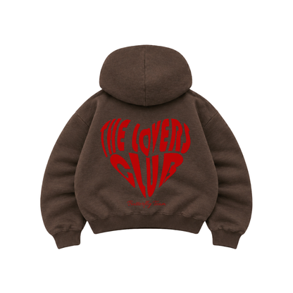 The Lovers Club - Hoodie Zip Mangas Globos Coffee