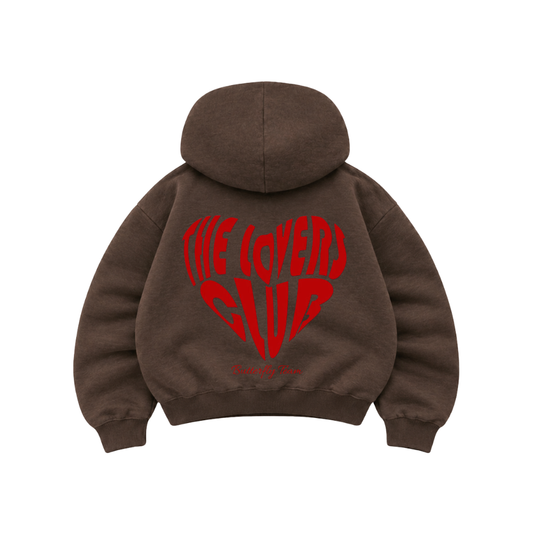 The Lovers Club - Hoodie Zip Mangas Globos Coffee