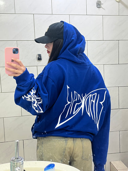 Butterfly Emblem - Hoodie Mangas Globo Blue