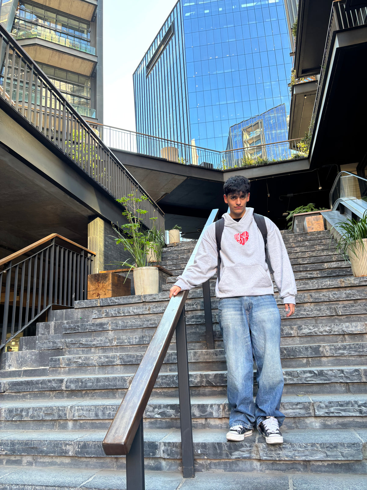The Lovers Club - Hoodie Mangas Globo Gris