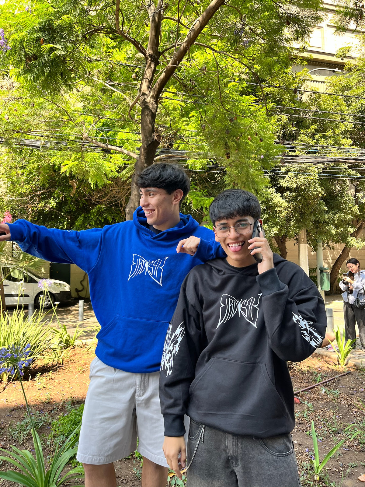 Butterfly Emblem - Hoodie Mangas Globo Blue