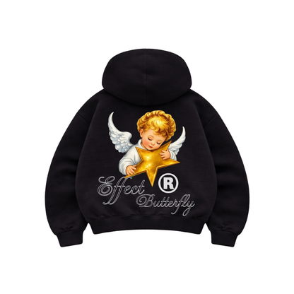 Effect Butterfly Angel - Hoodie Zip Mangas Globos Black