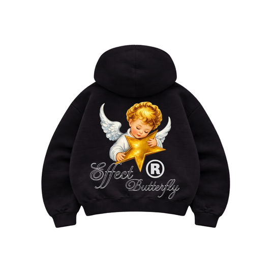 Effect Butterfly Angel - Hoodie Zip Mangas Globos Black
