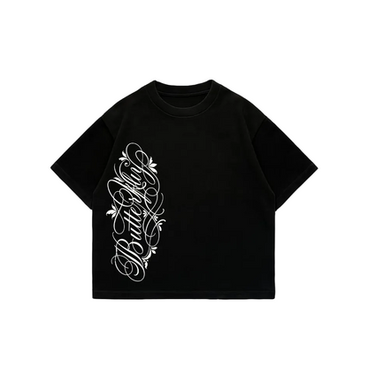 Butterfly  - Premium Boxy T-Shirt Black Puff