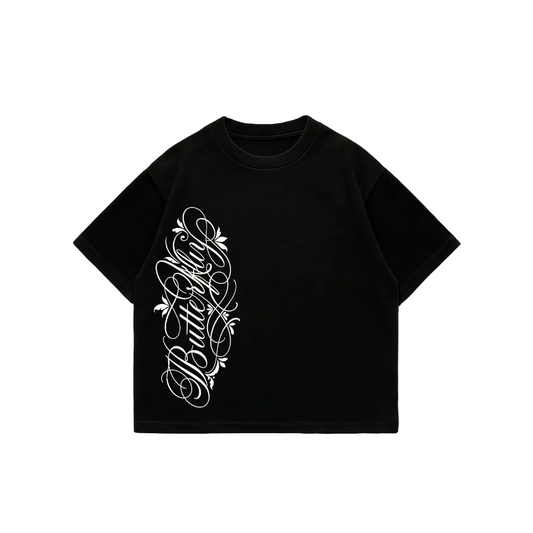 Butterfly  - Premium Boxy T-Shirt Black Puff