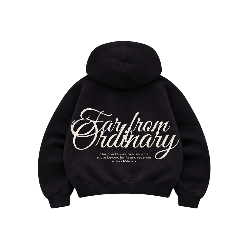 Far From Ordinary - Hoodie Mangas Globo Black