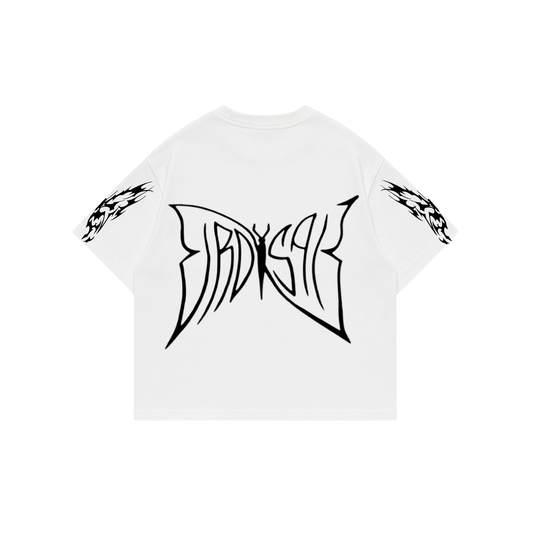 Butterfly Emblem - Premium Boxy T-Shirt white