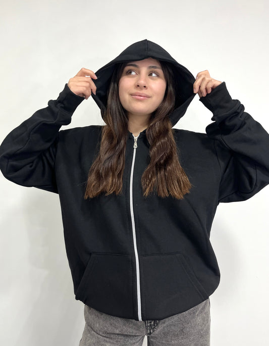 Basic Black - Hoodie Zip Classic
