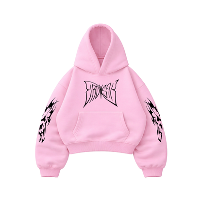 Butterfly Emblem - Hoodie Mangas Globo Pink