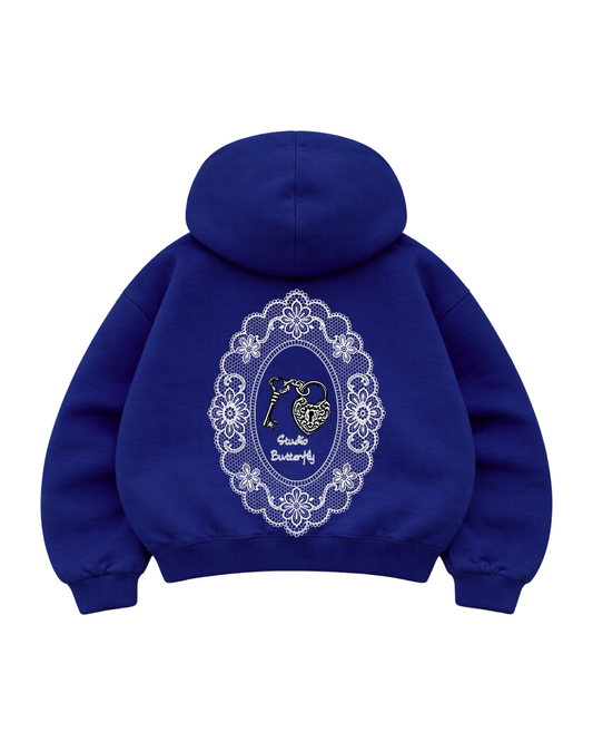 Key Heart - Hoodie Mangas Globo Blue France