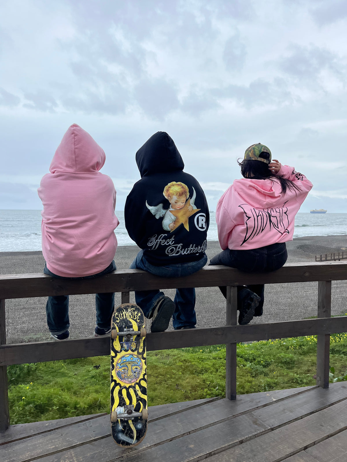 Effect Butterfly Angel - Hoodie Mangas Black